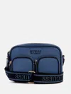 Guess Factory Pennywise Faux-leather Crossbody Bag In Blue