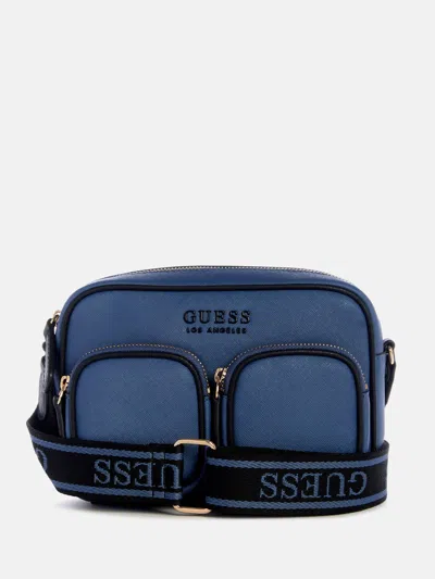 Guess Factory Pennywise Faux-leather Crossbody Bag In Blue