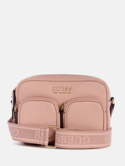 Guess Factory Pennywise Faux-leather Crossbody Bag In Pink