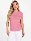 Guess Factory Peppa Rhinestone Logo Tee In Pink