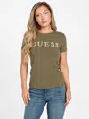 Guess Factory Peppa Rhinestone Logo Tee In Green