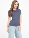 Guess Factory Pepper Metallic Logo Tee In Multi