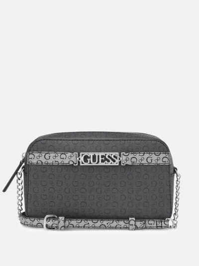Guess Factory Perrez Logo Crossbody In Black