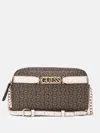 Guess Factory Perrez Logo Crossbody In Brown