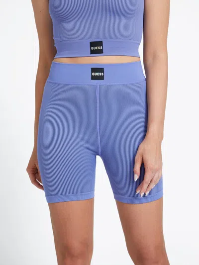 Guess Factory Peyton Biker Shorts In Blue