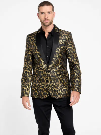 Guess Factory Phinaes Printed Jacquard Blazer In Black