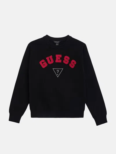 Guess Factory Kids' Phoenix Crewneck Sweater (7-16) In Black