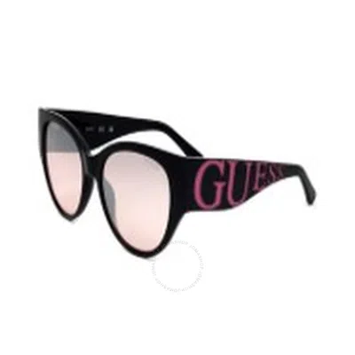 Guess Factory Pink Cat Eye Ladies Sunglasses Gf6118 01u 55 In Black