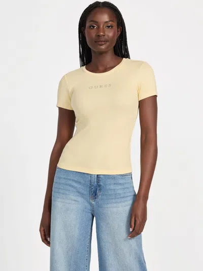 Guess Factory Preston Logo Top In Yellow