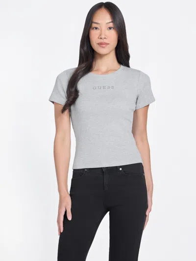 Guess Factory Preston Ribbed Top In Gray