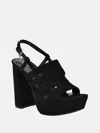 Guess Factory Queta Faux-suede Platform Heels In Black