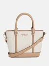 Guess Factory Quinley Logo Mini Tote In Neutral