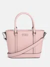 Guess Factory Quinley Logo Mini Tote In Pink