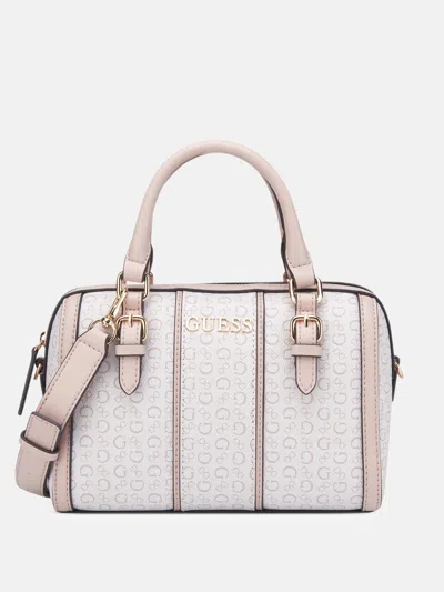Guess Factory Radleigh Logo Box Satchel In Gold