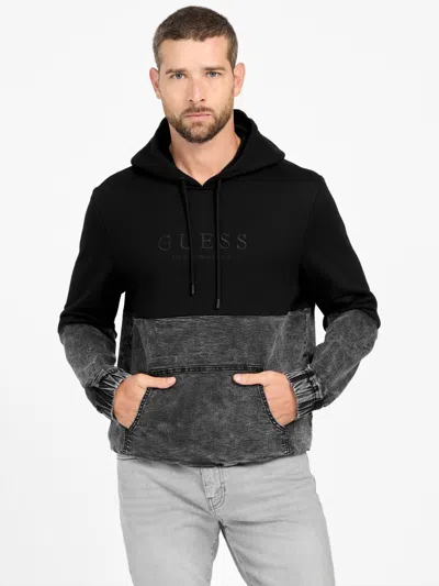 Guess Factory Randal Denim Hoodie In Black