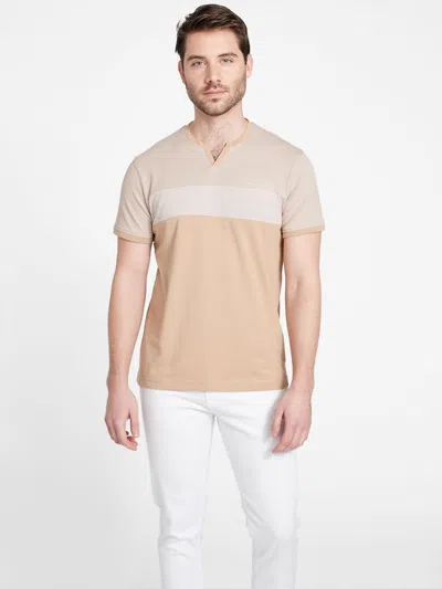 Guess Factory Ranzy Color-block Tee In Beige