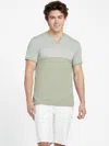 Guess Factory Ranzy Color-block Tee In Green