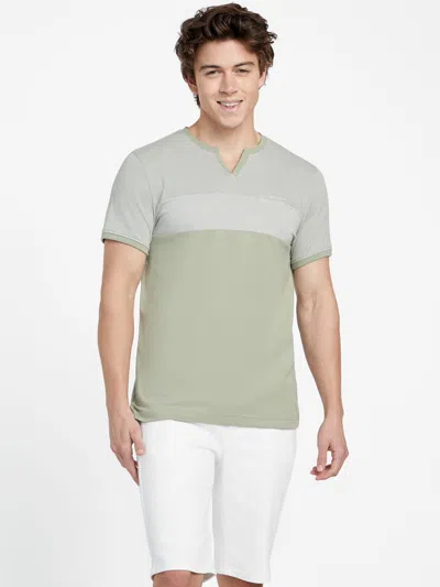 Guess Factory Ranzy Color-block Tee In Green