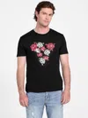 Guess Factory Rauslyn Floral Logo Tee In Black