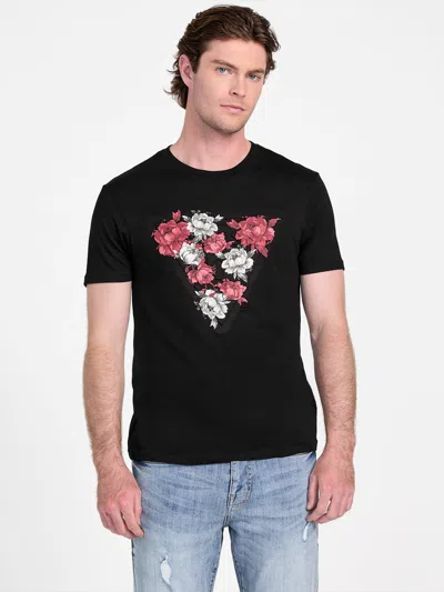 Guess Factory Rauslyn Floral Logo Tee In Black