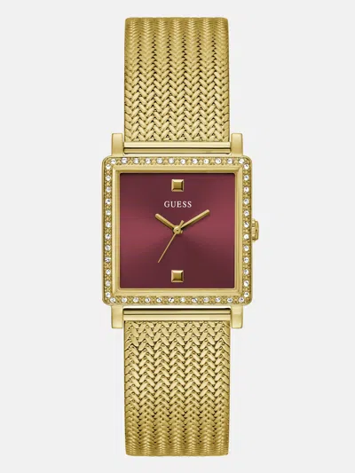 Guess Factory Red And Gold-tone Analog Watch