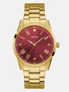 Guess Factory Red And Gold-tone Analog Watch In Gold