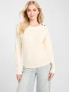 Guess Factory Reese High Neck Sweater In White