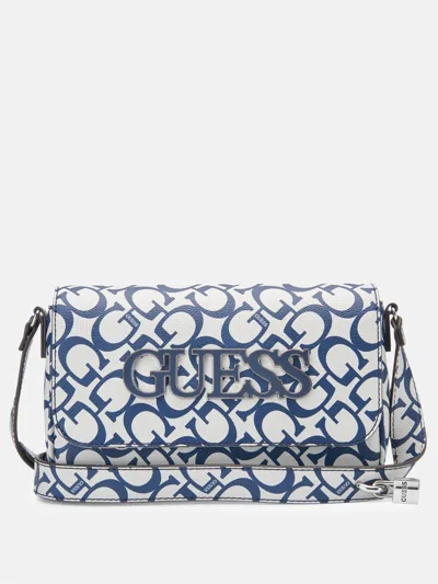 Guess Factory Reinee Fold-over Crossbody In Blue