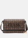 Guess Factory Reinee Fold-over Crossbody In Brown