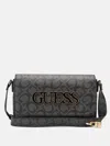 Guess Factory Reinee Fold-over Crossbody In Grey