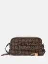 Guess Factory Reinee Mini Double-zip Crossbody In Brown