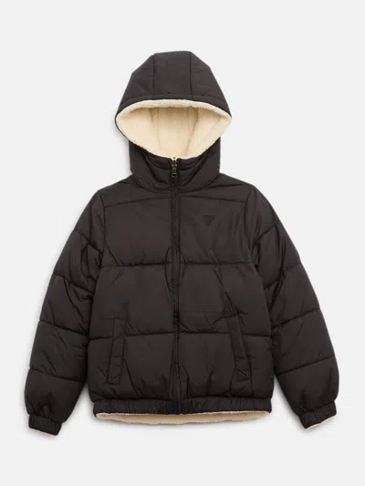 Guess Factory Kids' Reversible Puffer Jacket (8-16) In Black