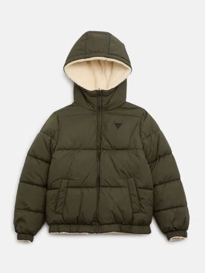 Guess Factory Kids' Reversible Puffer Jacket (8-16) In Green
