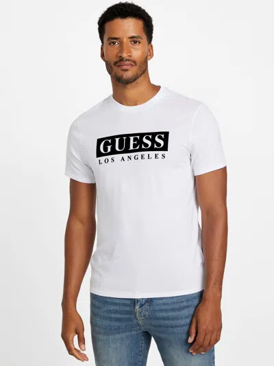 Guess Factory Reyn Crewneck Logo Tee In White