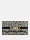 Guess Factory Rhiannon Logo Fold-over Clutch Wallet In Black