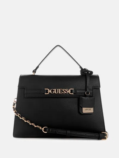 Guess Factory Rhiannon Top Handle Bag In Black