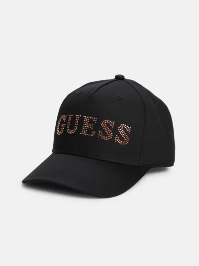 Guess Factory Rhinestone Logo Baseball Hat In Multi
