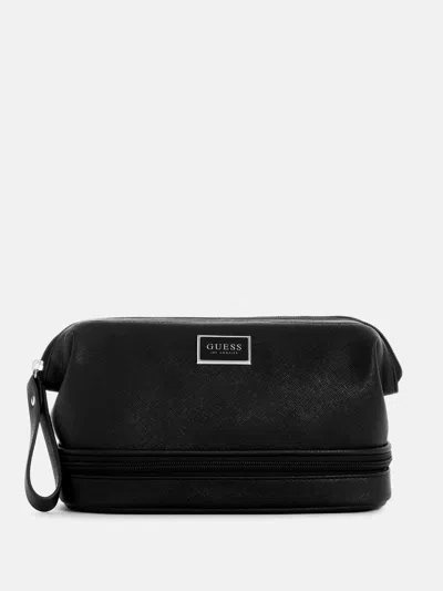 Guess Factory Rhodes Bottom-zip Toiletry Bag In Black