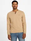 Guess Factory Ricardo Long-sleeve Henley Tee In Neutral