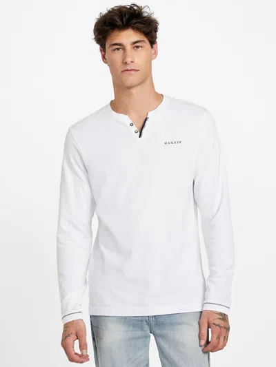 Guess Factory Ricardo Long-sleeve Henley Tee In White