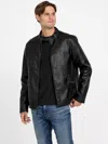 Guess Factory Rickie Faux-leather Biker Jacket In Black