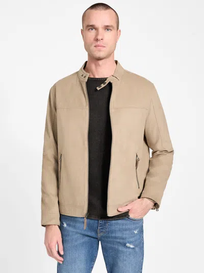 Guess Factory Rickie Faux-suede Biker Jacket In Multi