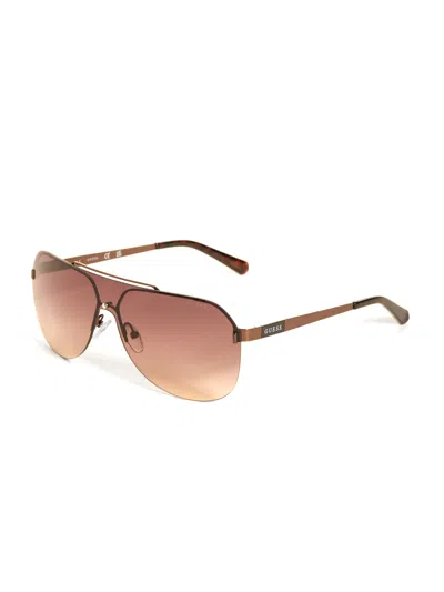 Guess Factory Rimless Shield Sunglasses In Brown