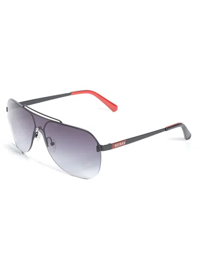 Guess Factory Rimless Shield Sunglasses In Silver
