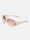 Guess Factory Rimless Square Sunglasses In Gold