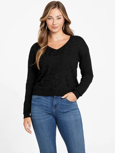 Guess Factory Ritchell Logo Sweater In Black