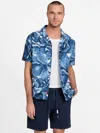 Guess Factory Rome Floral Linen-blend Shirt In Multi