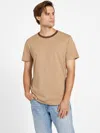 Guess Factory Ronnie Logo Tee In Beige