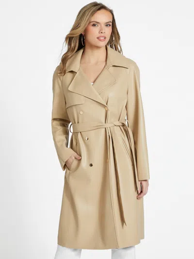 Guess Factory Angelina Trench Coat In Brown