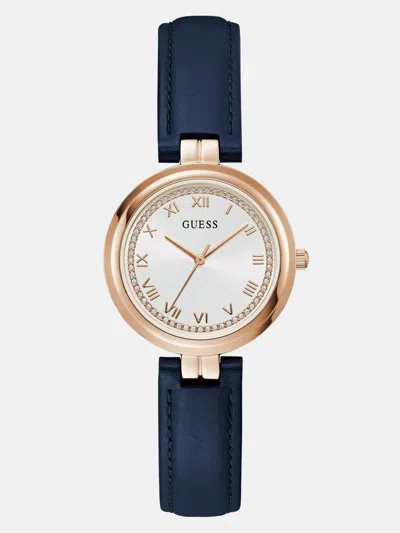 Guess Factory Rose Gold-tone Analog Leather Watch In Multi